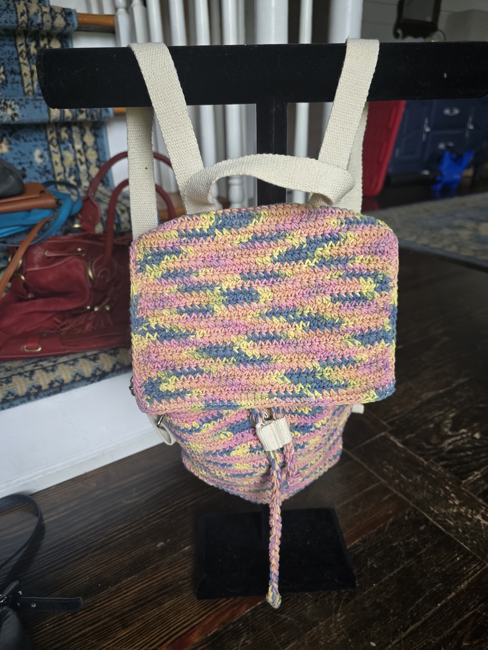 Wild Fable Multicolor Crochet Mini Backpack - Pastel Mix